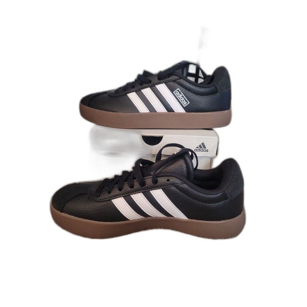 Adidas VL Court 3.0 Women's Sneakers Black White Gum Sole Shoes NEW IN BOX